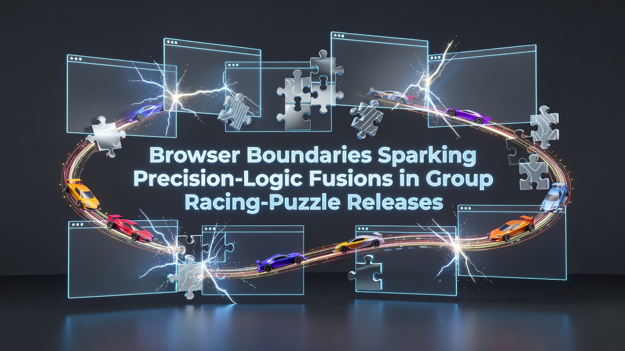 Browser-based racing puzzle game interface showing fused timing and logic elements in a multiplayer session