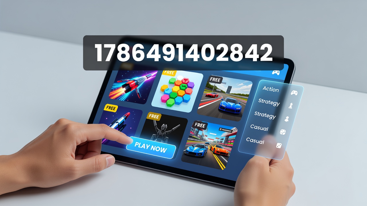 Close-up view of browser interface showing multiple free online game listings and user statistics