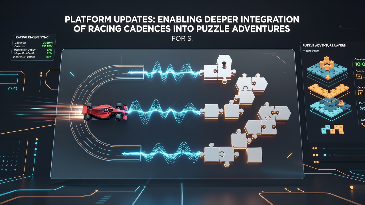 Strategy interface combining puzzle grids with overlaid racing cadence meters and timing indicators