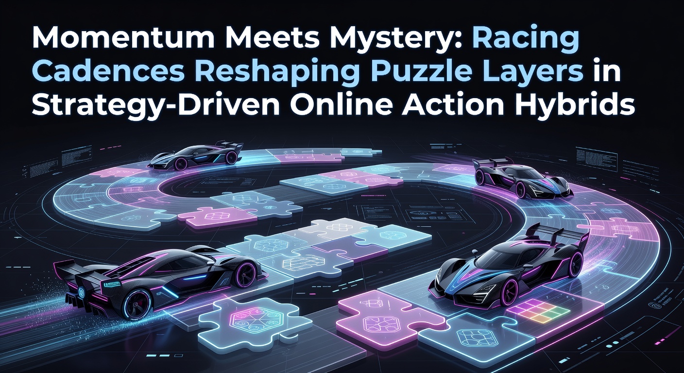 Dynamic screenshot of a browser-based racing puzzle hybrid showing momentum trails and layered strategy grids during multiplayer sessions
