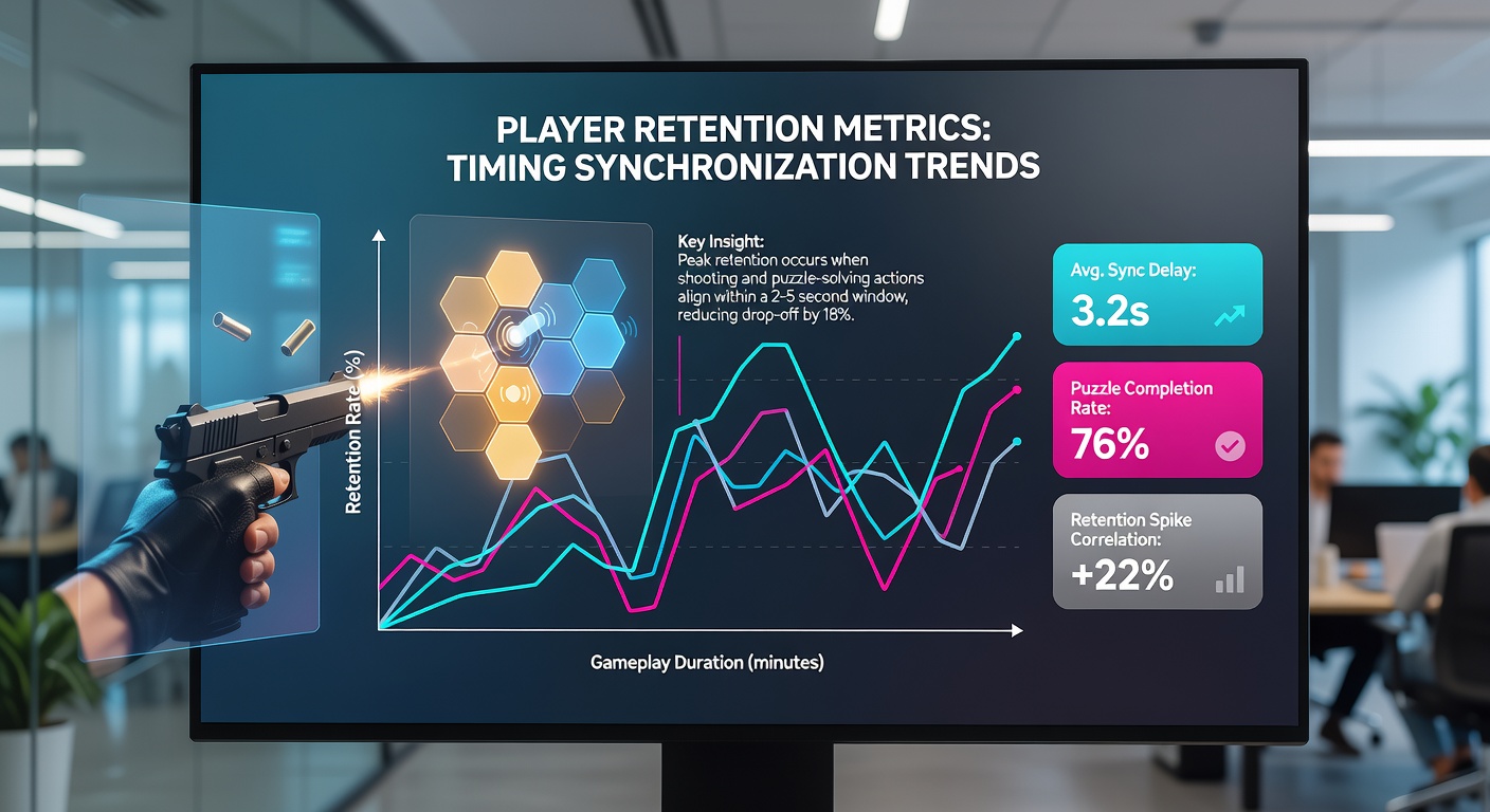 Analytics dashboard displaying synchronization trends and player retention curves for strategy racing browser games
