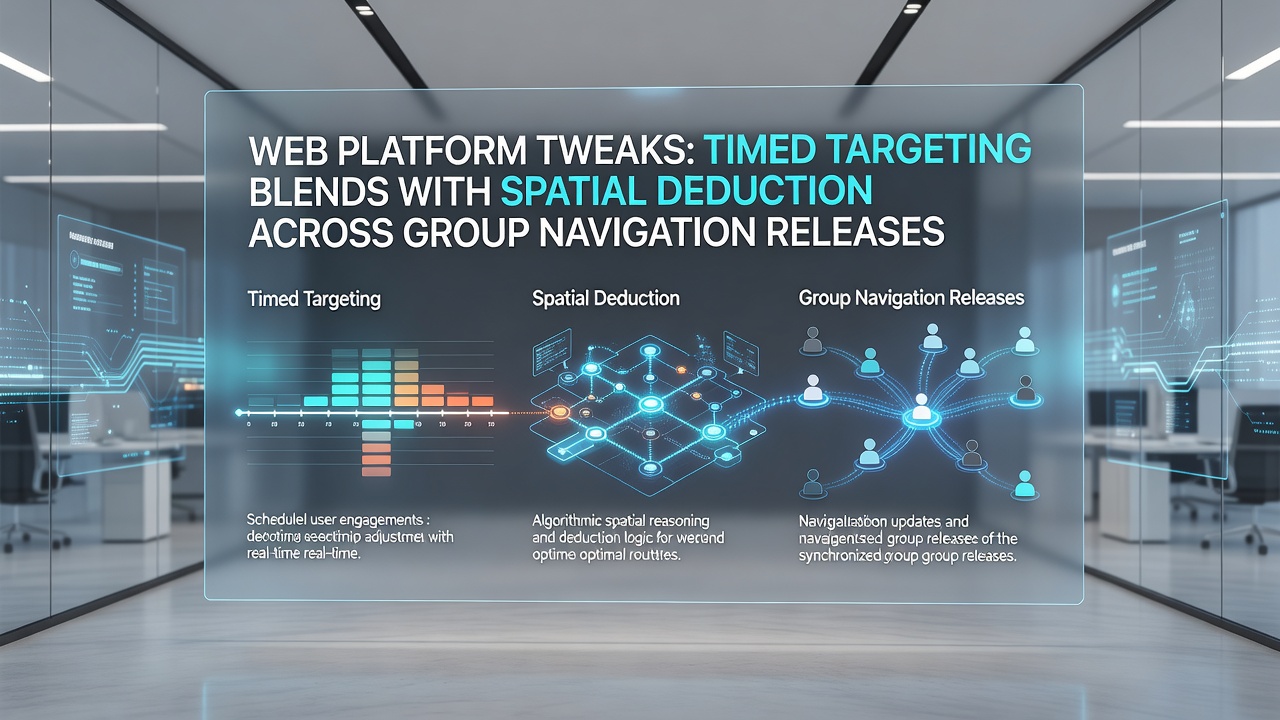 Browser interface showing timed targeting overlays integrated with spatial navigation maps in multiplayer group sessions